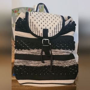 World Market Boho Coastal Cowgirl Neutral Festival Travel Backpack NWT